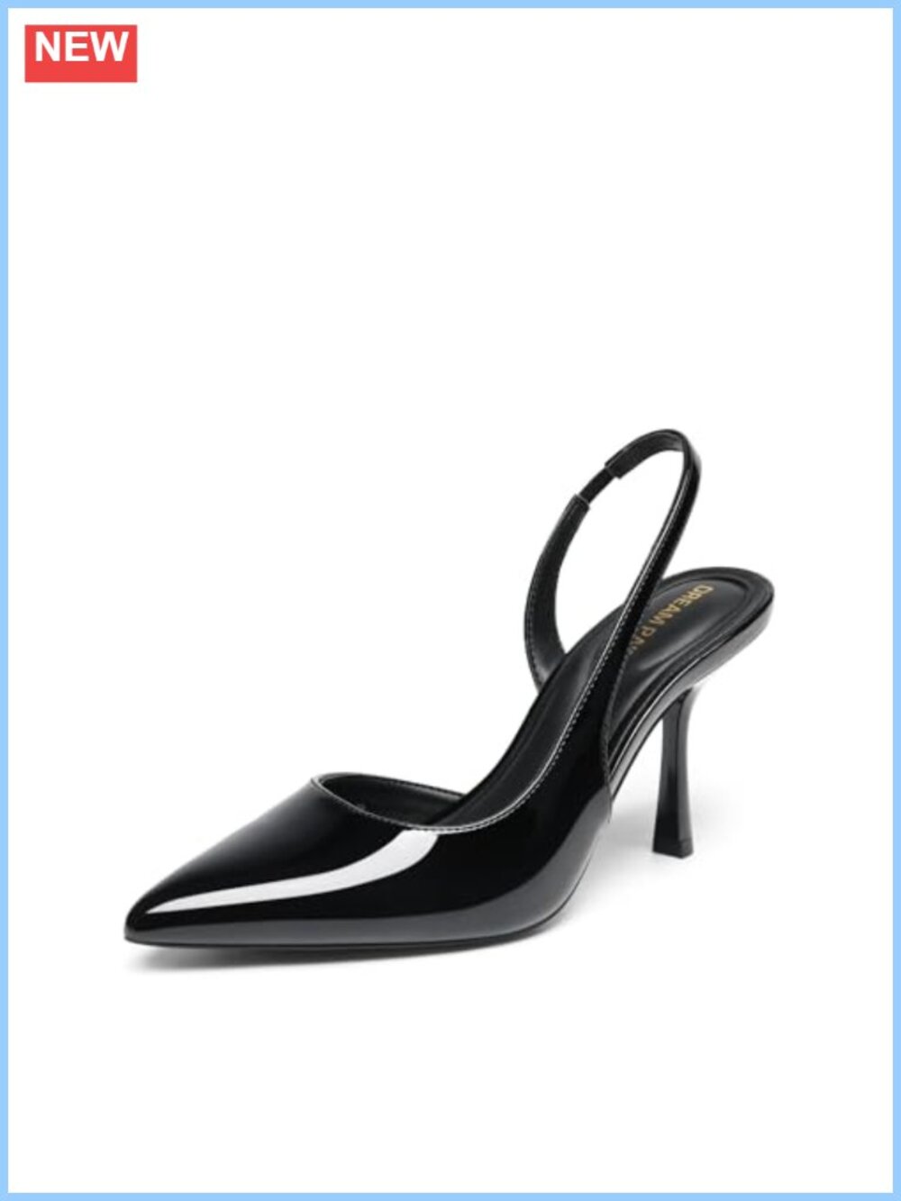 Slingback Pointed Toe Pump Heels Stiletto D'Orsay Faux Leather